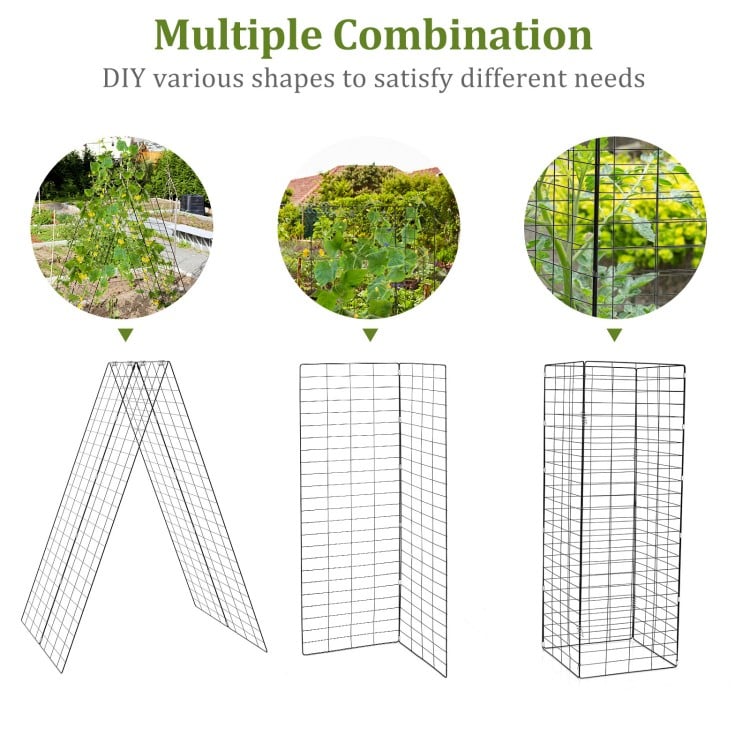 A-frame garden trellis made of rust-resistant steel, adjustable for climbing plants, ideal for fruits and vegetables.