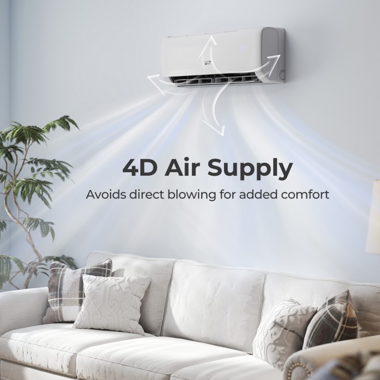 Airtural Series 12000 BTU mini split heat pump with 4D air supply, designed for efficient cooling and heating in large.
