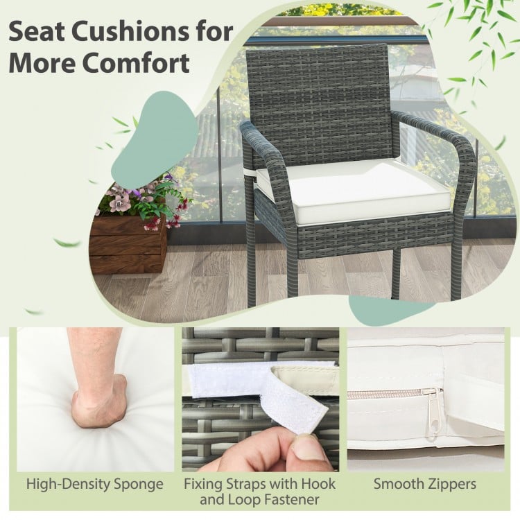 Close-up of high-density sponge seat cushion with hook and loop fastener for All Weather PE Rattan Bar Chairs.
