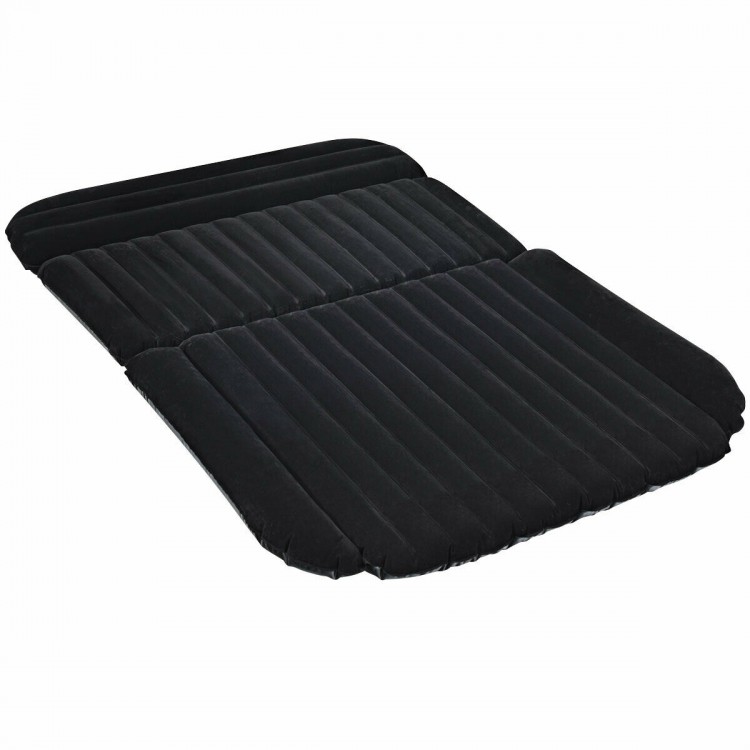 Close-up of the flocked surface of the inflatable SUV air backseat mattress, offering superior comfort for travel and.