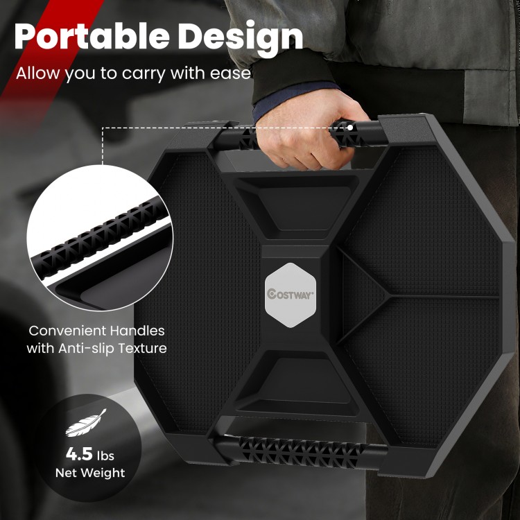 Portable automotive tool creeper with anti-slip handles, 4.5 lbs weight, and efficient storage compartments for easy.