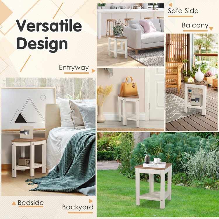 Heavy-duty corner shower bench stool in brown with storage shelf, ideal for bathrooms and outdoor use.