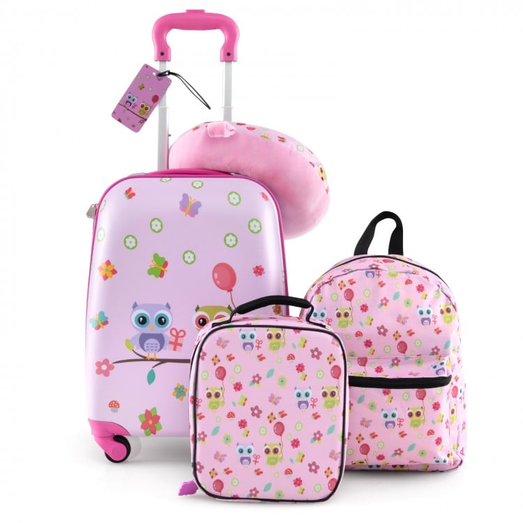 5 Piece Kids Luggage Set with Backpack, Neck Pillow, Name Tag, Lunch Bag - Gallery View 1 of 10