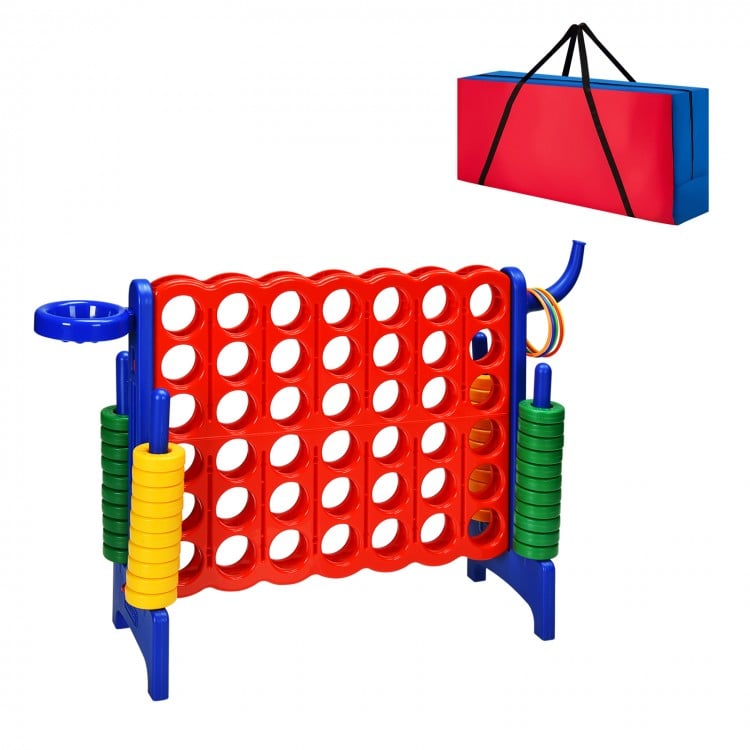 Giant 4 in A Row storage bag with ergonomic handle, made from durable Oxford cloth for easy transport of game set.