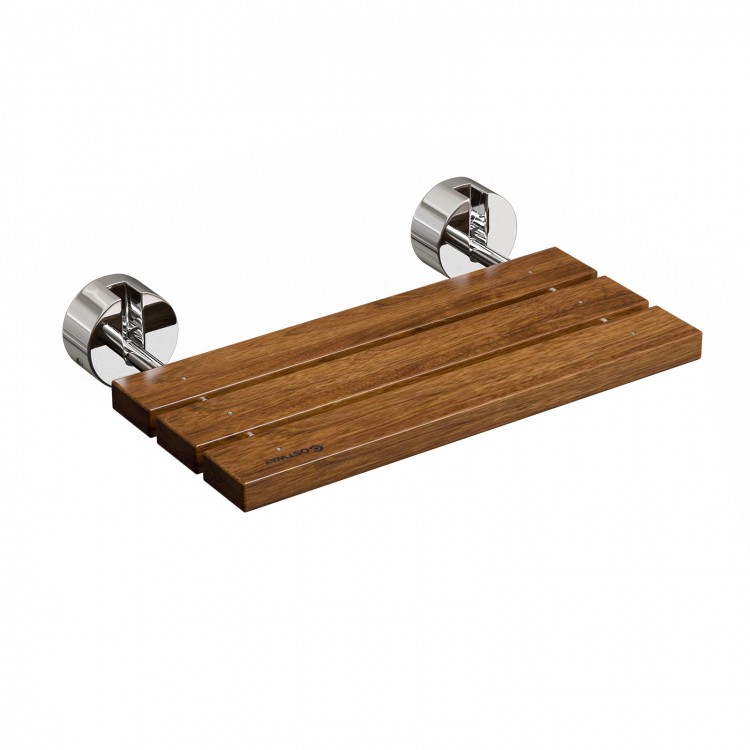 20 Inch Wall Mounted Teak Wood Folding Shower Bath Seat - Gallery View 1 of 11