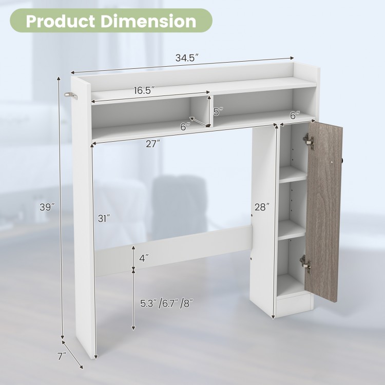 Bathroom over the toilet storage organizer dimensions with adjustable shelves and anti-toppling design for efficient.