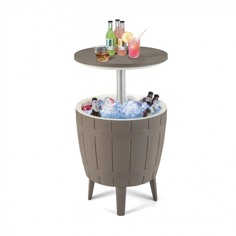 10 Gallon Cooler Bar Table Outdoor Coffee Table Ice Bucket with Telescopic Tabletop for Beer and Wine - Gallery View 1 of 10