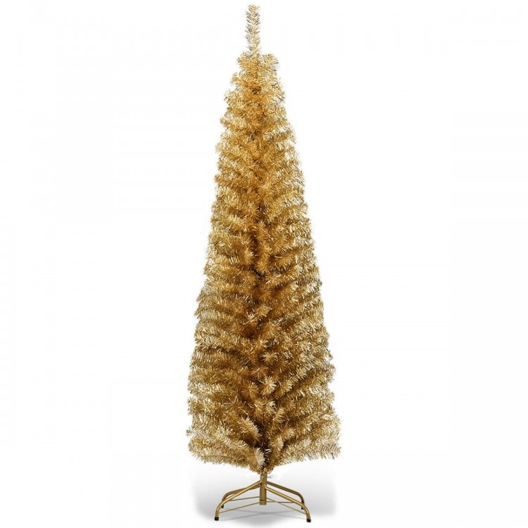 6 Feet Artificial Pencil Christmas Tree with Electroplated Technology - Gallery View 1 of 10