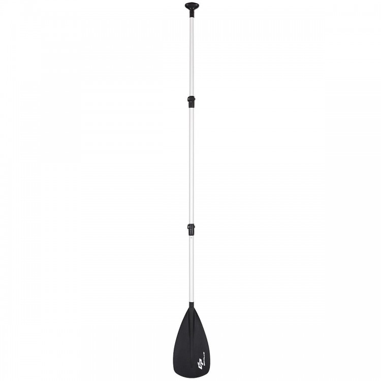 Adjustable 3-piece aluminum alloy stand up paddle with a durable design, ideal for surf and SUP, easy to store.