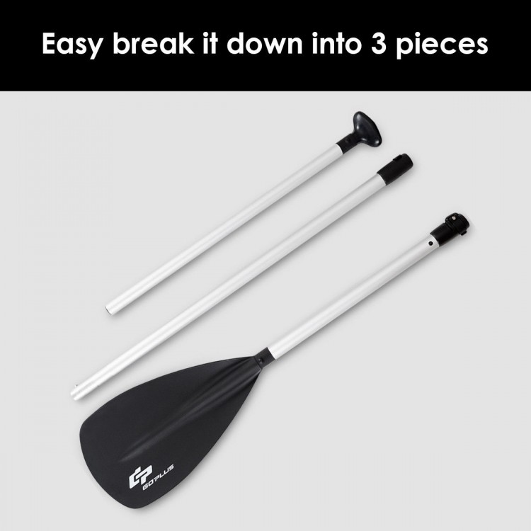 Adjustable 3-piece aluminum alloy stand up paddle, featuring a durable design for surf and SUP, easy to store.