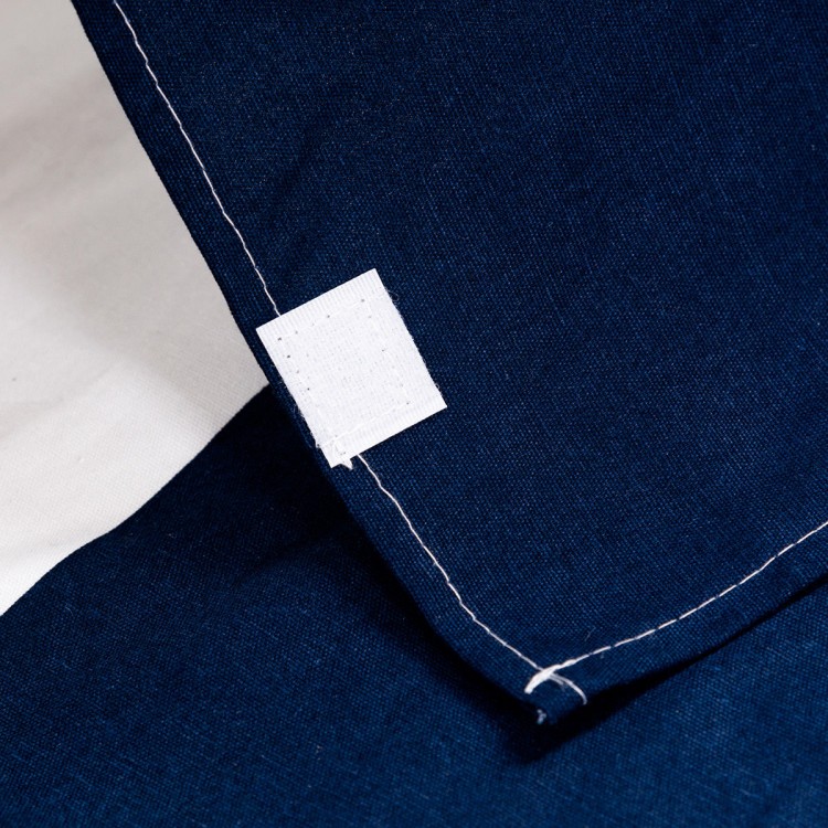 Close-up of the blue fabric detail on the 5' Indian children's sleeping dome play tent, designed for indoor and outdoor.