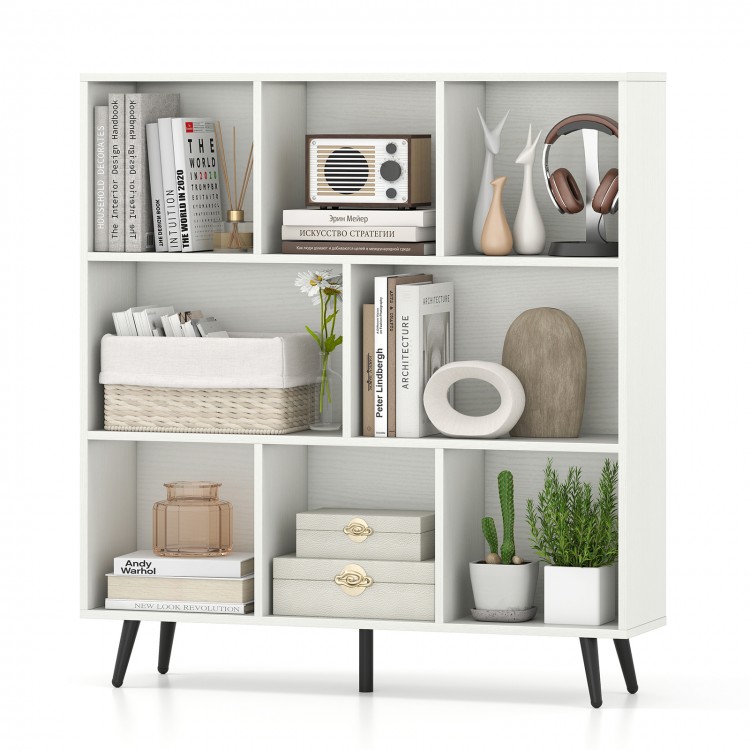 8-Cube Bookcase with 5 Tapered Metal Legs - Gallery View 4 of 10