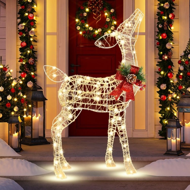 Lighted Christmas Reindeer Decorations with 50 LED Lights for Outdoor Yard - Gallery View 1 of 8