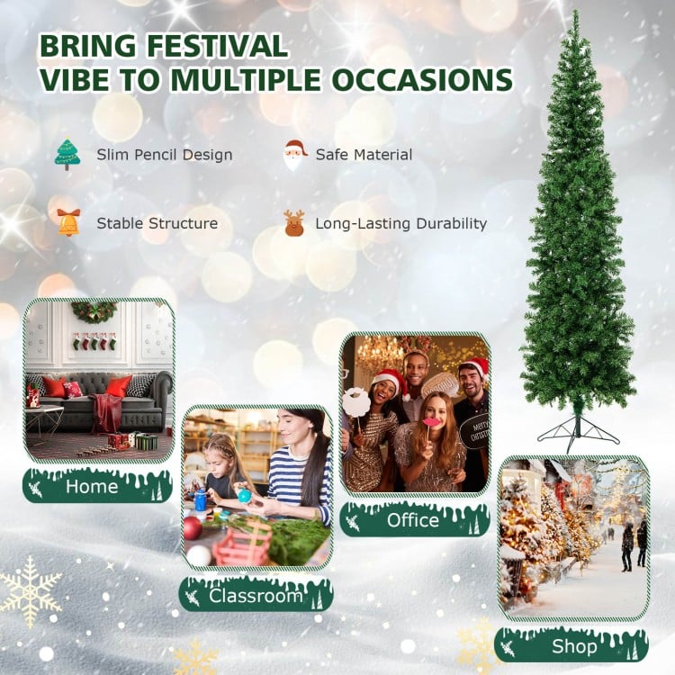 7 feet prelit half-shape Christmas tree with 150 lights, featuring a space-saving design and sturdy metal stand for.