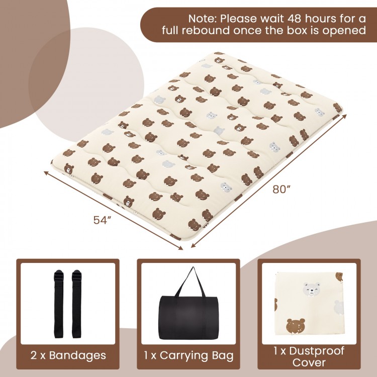 Foldable Futon Mattress with Washable Cover and Carry Bag for Camping - Gallery View 4 of 10