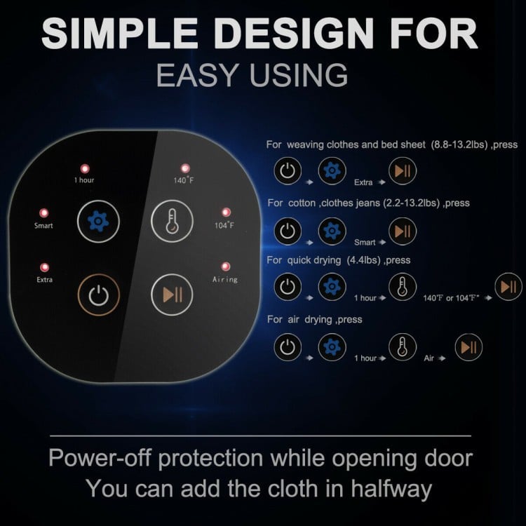 Control panel of the Compact Washer and Dryer Laundry Combo with simple design for easy operation and efficient laundry.