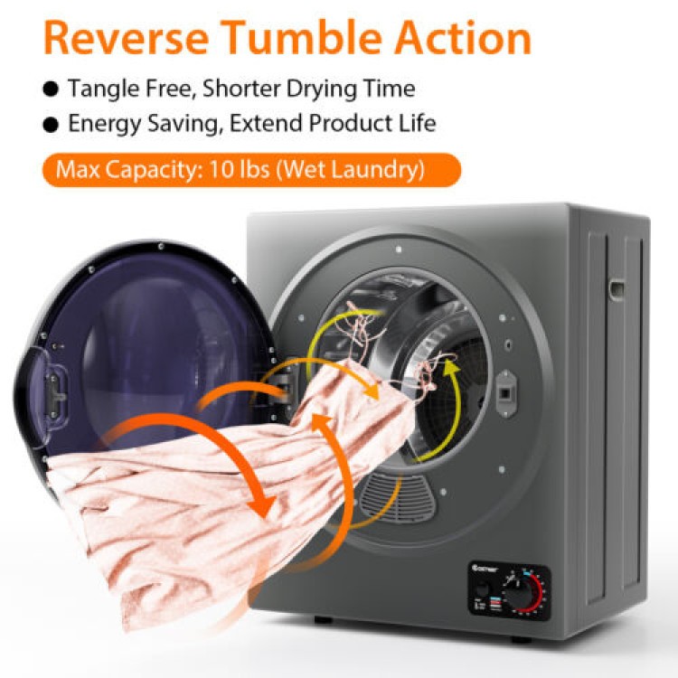 Compact washer and dryer combo with reverse tumble action, 1.5 cu.ft capacity, ideal for small spaces and efficient.