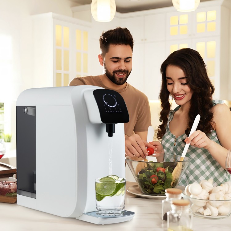 Countertop reverse osmosis water filtration system with 5-stage filtration for cleaner drinking and cooking water.