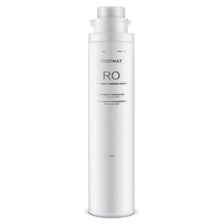 Countertop reverse osmosis water filtration system with replacement filters for cleaner drinking and cooking water.