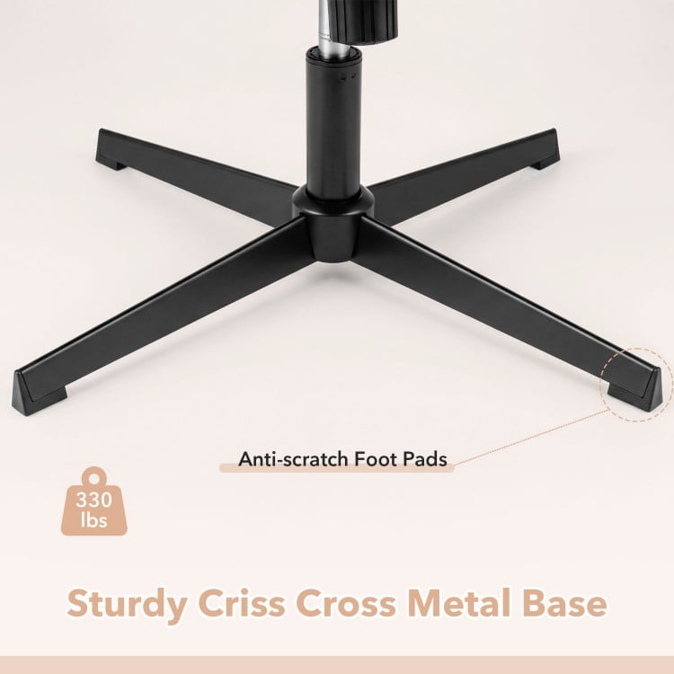 Sturdy criss-cross metal base with anti-scratch foot pads, supporting up to 330 lbs for ergonomic office chair.