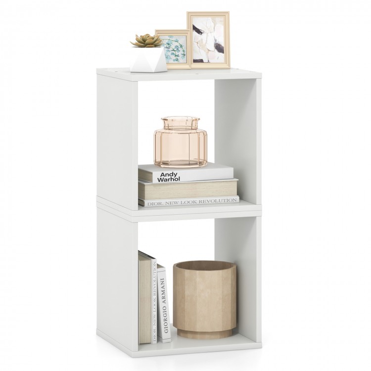 White cube storage organizer showcasing a single compartment, perfect for displaying decor or books in any room.