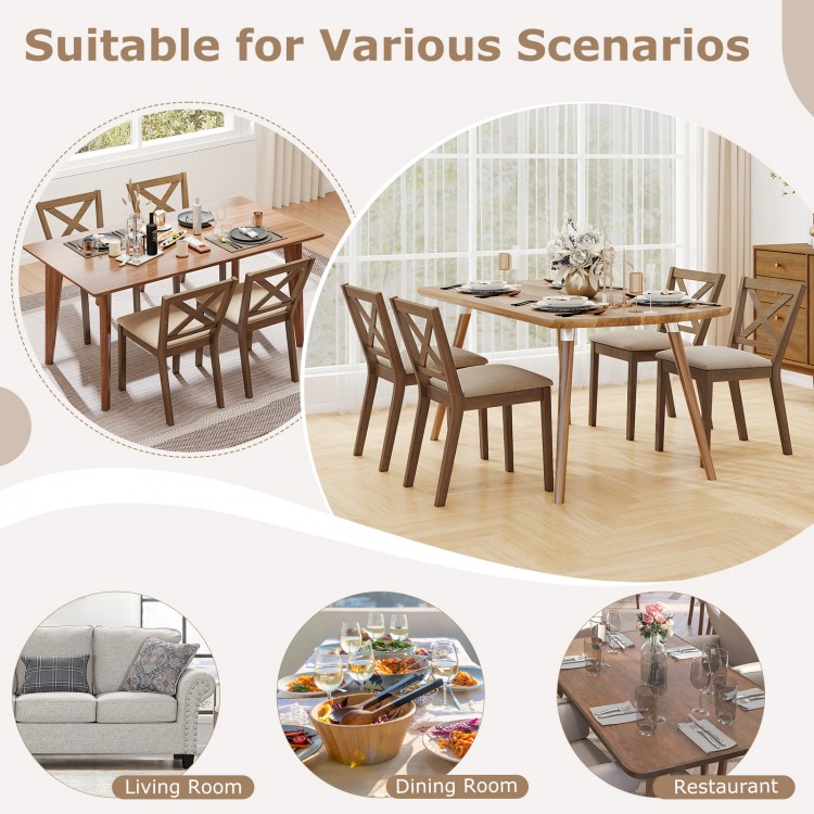 Modern dining chair set of 2 with upholstered seats in brown, perfect for dining rooms and kitchens.