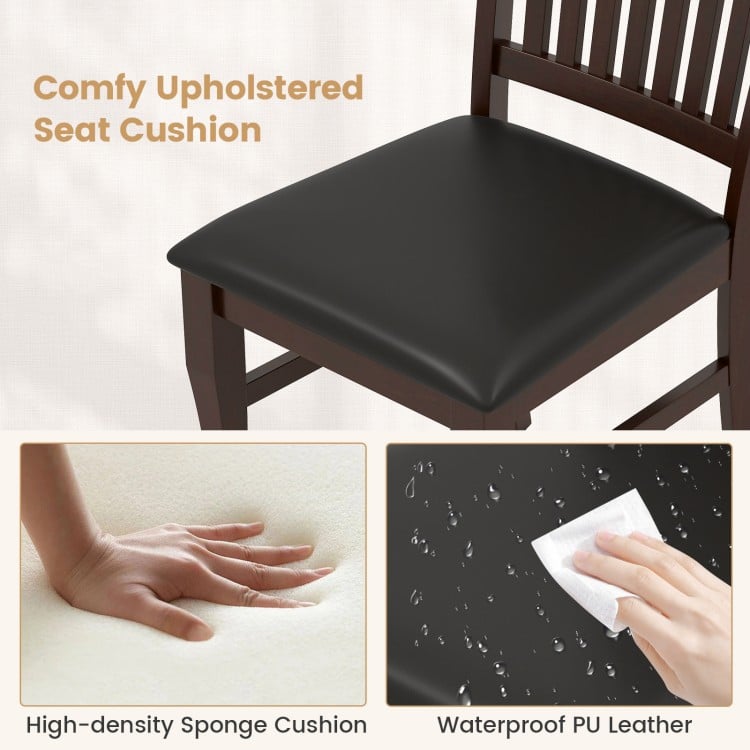 Comfy upholstered seat cushion with high-density sponge and waterproof PU leather for easy cleaning and durability.