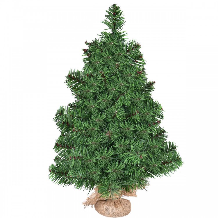 2/3 Feet Tabletop Unlit Christmas Tree in Burlap Base - Gallery View 1 of 10