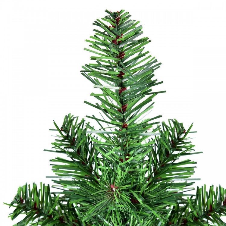 Top view of a 2 ft artificial PVC Christmas tree with realistic branches, perfect for holiday decorations.