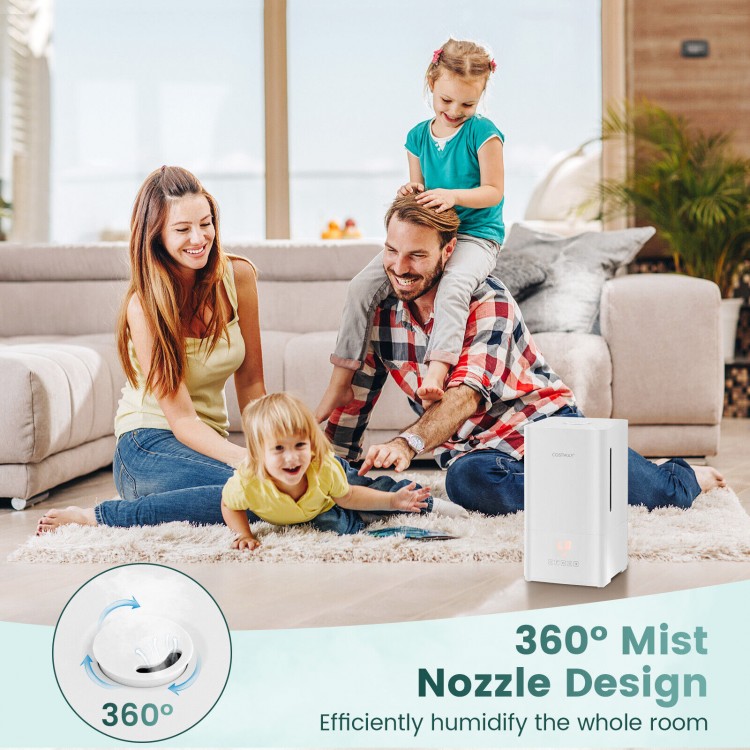 Ultrasonic humidifier with essential oil diffuser, 4L capacity, 2 mist levels, ideal for home use and creating a.