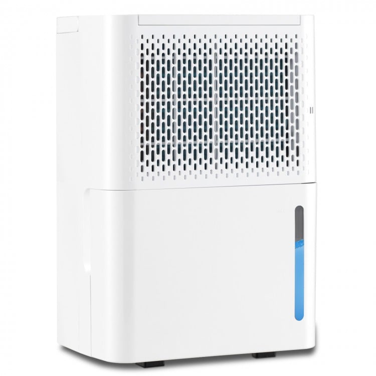 32-pint dehumidifier in white with LED touch control, adjustable humidity, and three modes for efficient home use.
