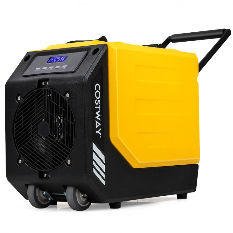 Commercial dehumidifier with pump and wheels, 190 PPD capacity, ideal for large areas up to 9,000 sq. ft.