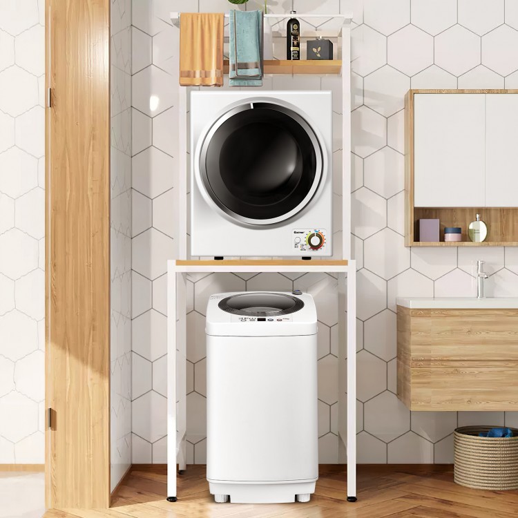 Electric laundry dryer and full-automatic washing machine combo with compact design, ideal for apartments and laundry.