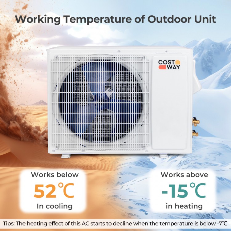 Outdoor unit of the Energy Star Certified 24000 BTU Mini Split Air Conditioner, designed for efficient cooling and.