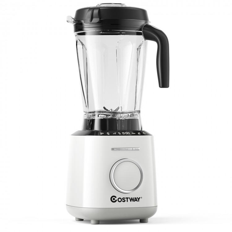 1500W countertop blender with a 64oz BPA-free jar, 10 speeds, and 6 preset programs for versatile kitchen use.