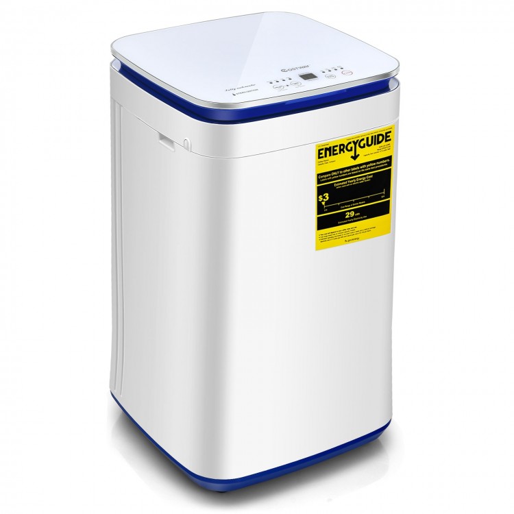 Compact 7.7 lbs fully automatic washing machine with heating function, designed for small spaces and baby clothes care.