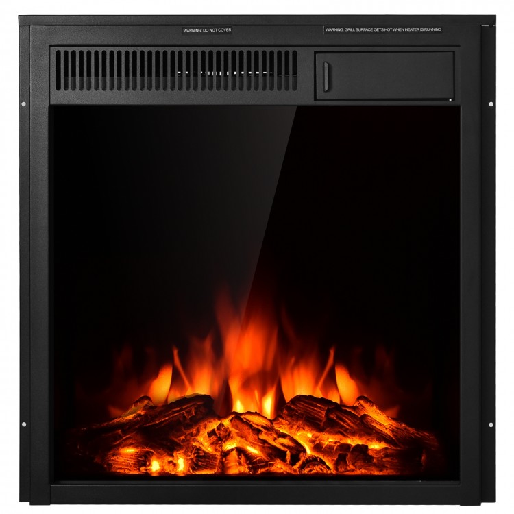 Electric fireplace insert with realistic flames, 22.5 inches, featuring 750W/1500W heat settings for cozy home ambiance.