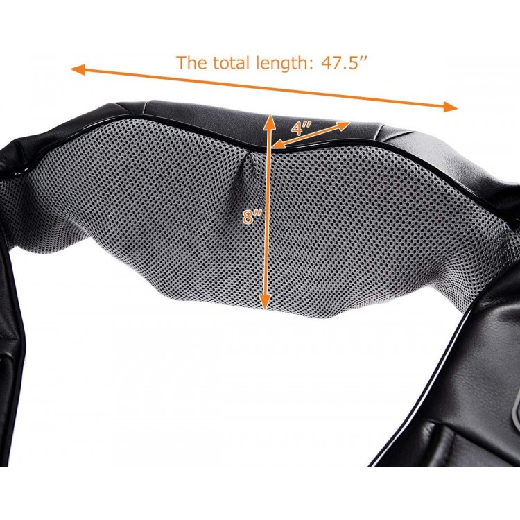 Close-up of the Electric Back and Neck Massager with 8 massage nodes and heating function, ideal for relaxation and.