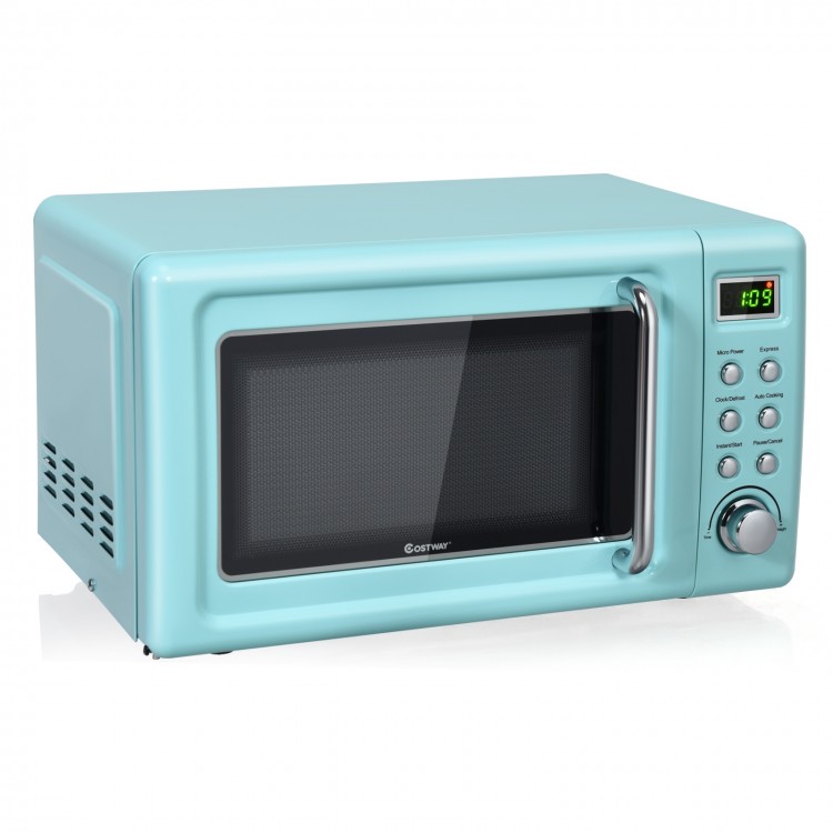 Costway 700W Red Retro Countertop Microwave Oven with 5 Micro Power an –  Kitchen Oasis