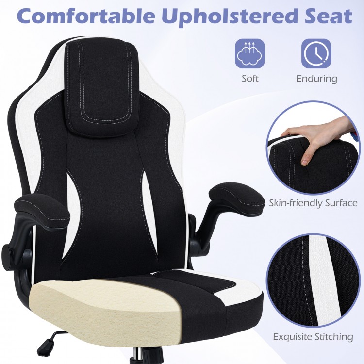 Ergonomic office chair with comfortable upholstered seat, 90° flip-up armrests, and exquisite stitching for dynamic.