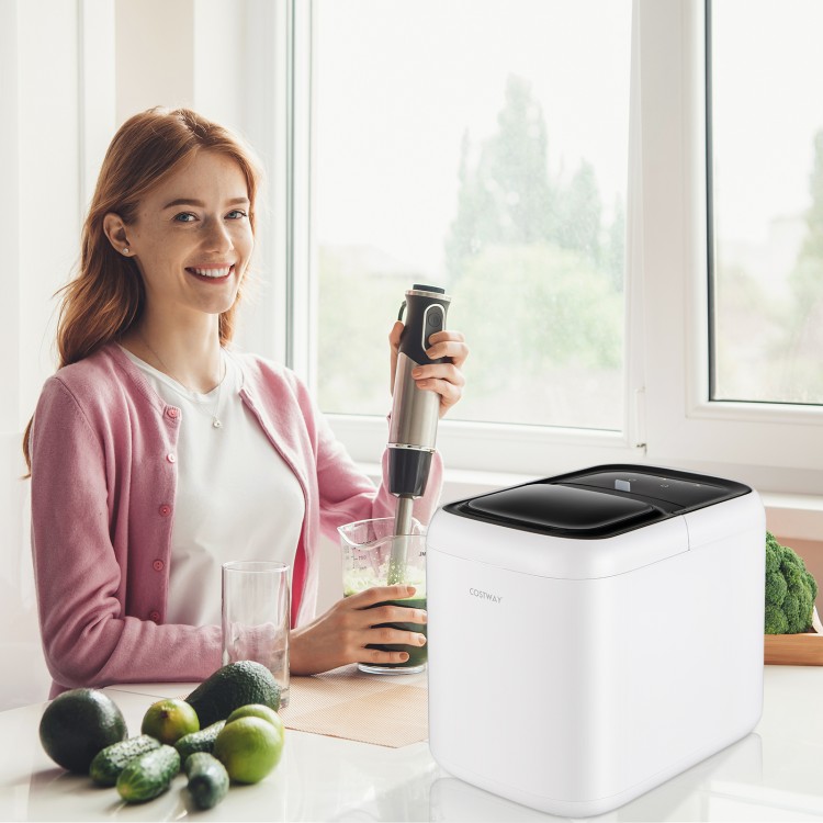 Portable Self-Clean Countertop Ice Maker with Ice Basket and Scoop - Costway