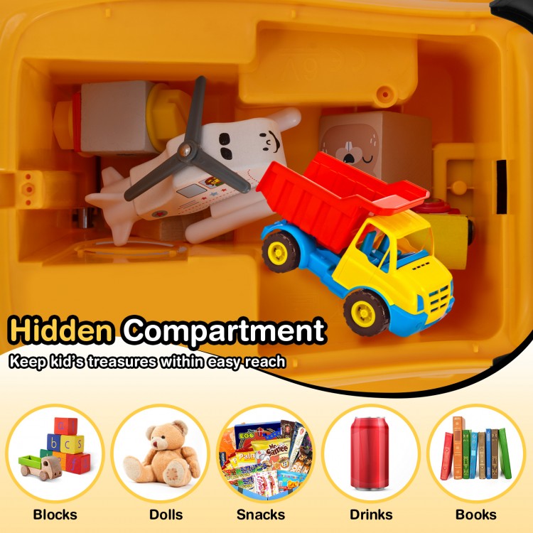 Excavator digger toy with hidden compartment, adjustable bucket, and fun steering wheel for indoor and outdoor play.