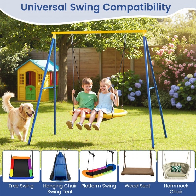 Extra large heavy duty A-frame steel swing stand with a stable structure, suitable for various swings, for indoor and.