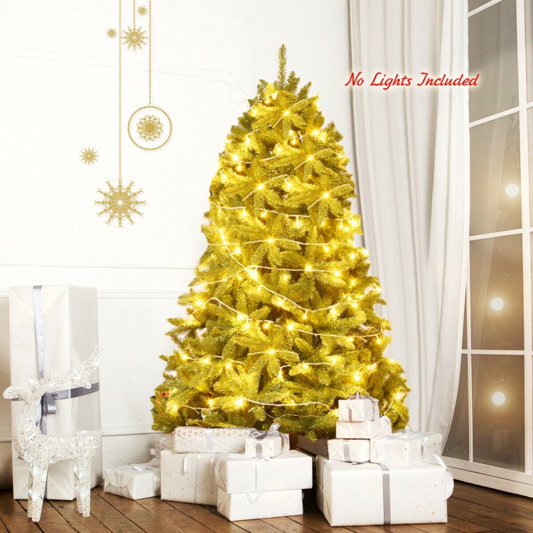 6 feet unlit artificial Christmas tree with 1250 branch tips, PVC material, ideal for home and office decoration.