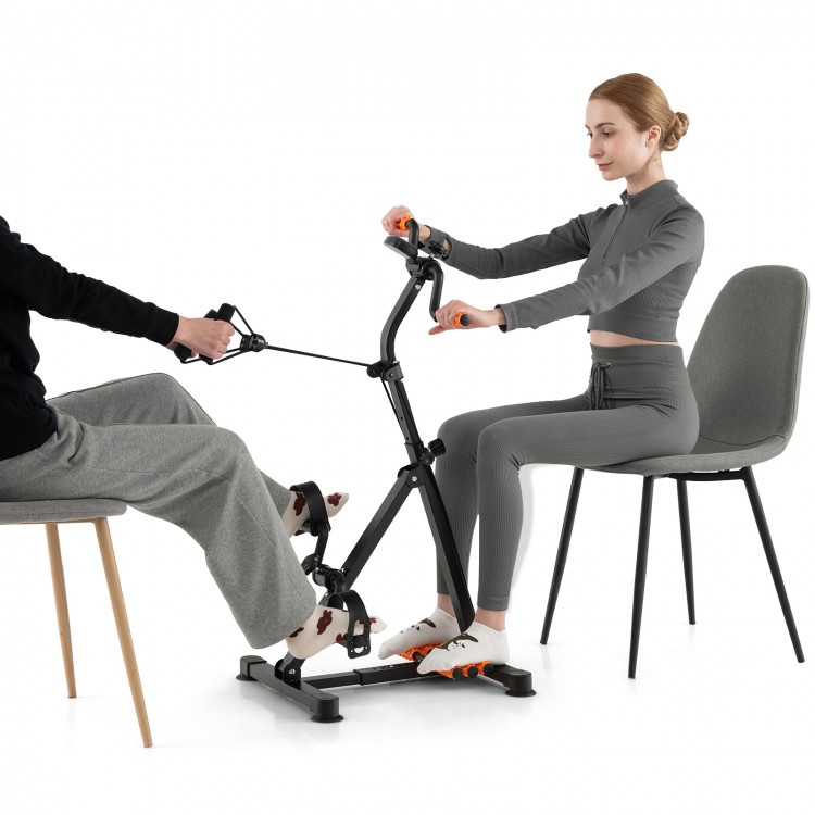 Adjustable LCD pedal exercise bike with massage function, suitable for upper and lower-limb training at home.