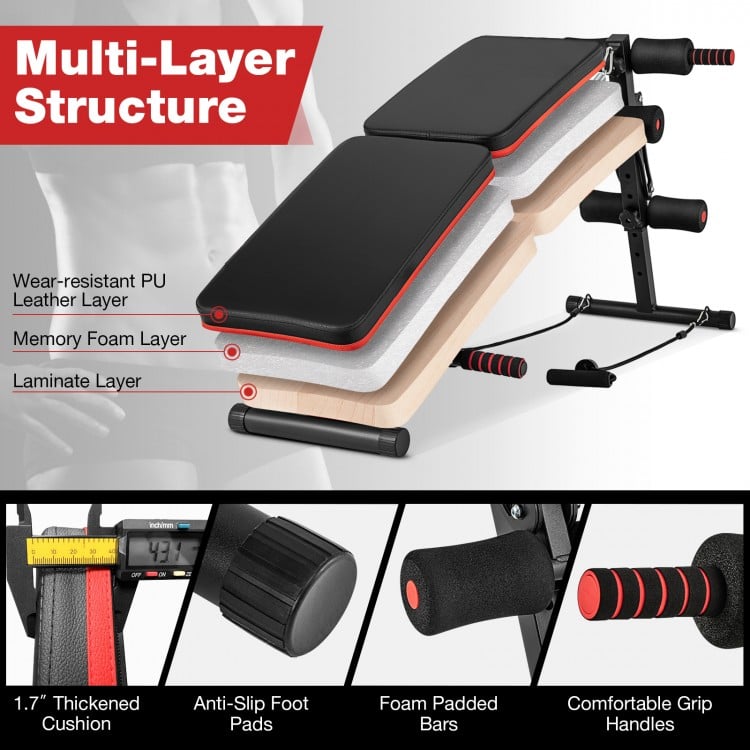 Multifunctional sit-up bench with adjustable positions, comfortable padding, and durable metal construction for.