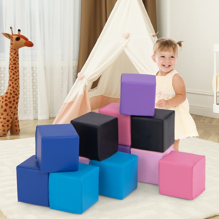 12 Pieces Soft Foam Building Blocks Climbing Foam Cubes Set for Kids - Gallery View 1 of 10