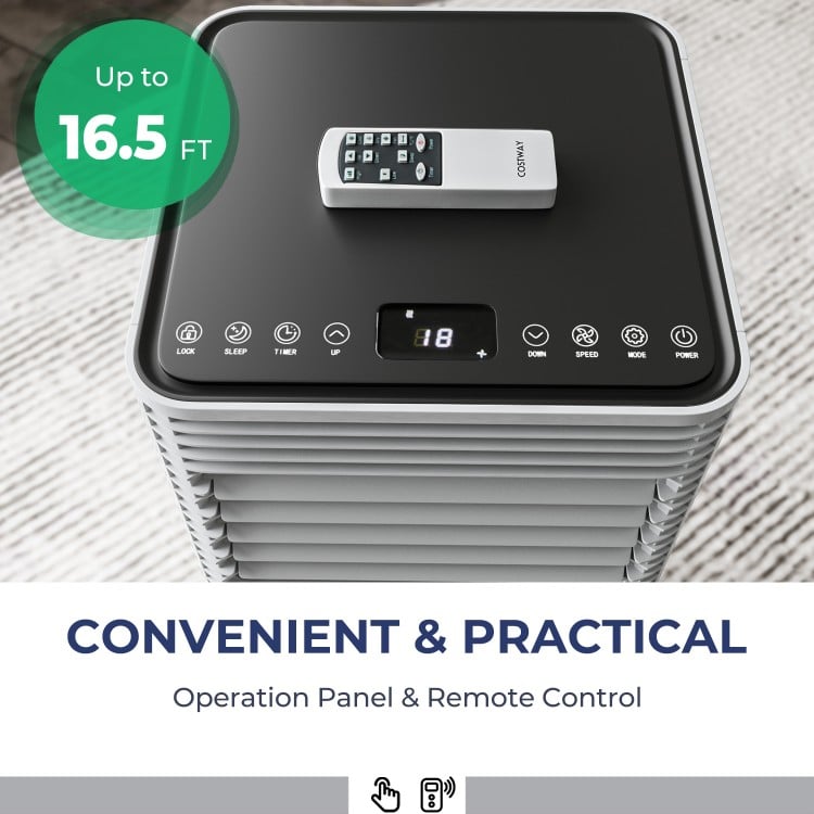 10000 BTU portable air cooler with remote control, LED display, and 3-in-1 function for efficient cooling and.