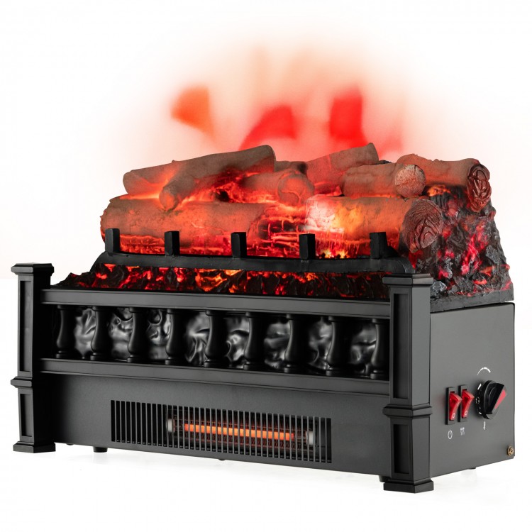 20-inch electric fireplace heater with realistic birchwood ember bed, 5120 BTU heat output for cozy warmth.
