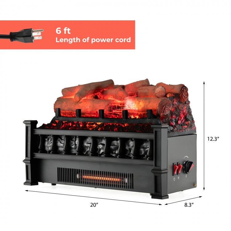 20-inch electric fireplace heater with realistic birchwood ember bed, 5120 BTU, for cozy warmth in any room.